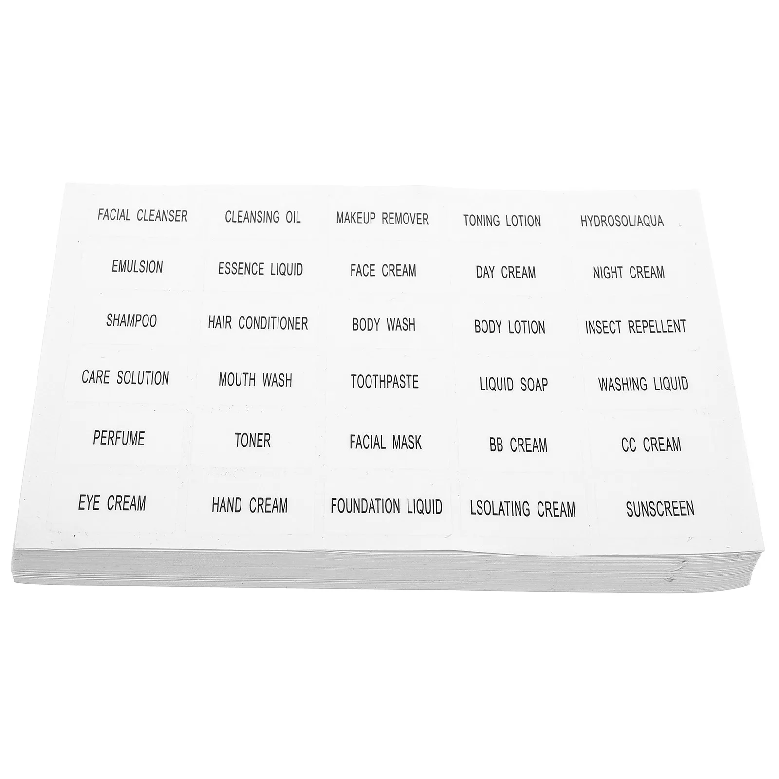 50Pcs Waterproof Transparent Bottle Labels Removable Stickers for Travel Bathrooms Skin Care Jars Shampoo