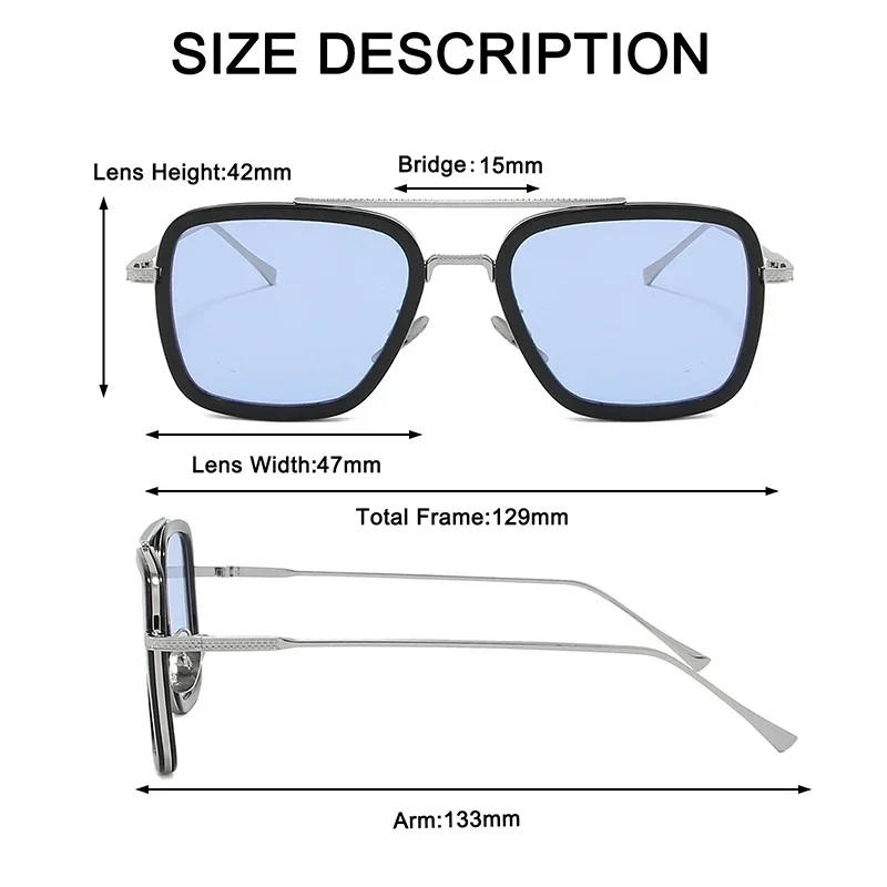 어린이용 럭셔리 토니 스타크 스타일 안경, 아이언맨 선글라스, 편광 선글라스, 소년 소녀, UV400 안경