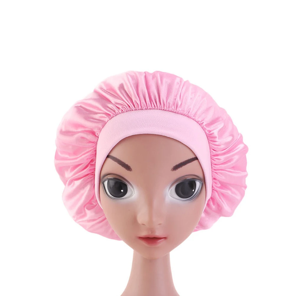 

Satin Sleep Bonnet Children Round Kids Hair Care Sleeping Hat Wide Brim Fashion Comfortable Durable Use Protect