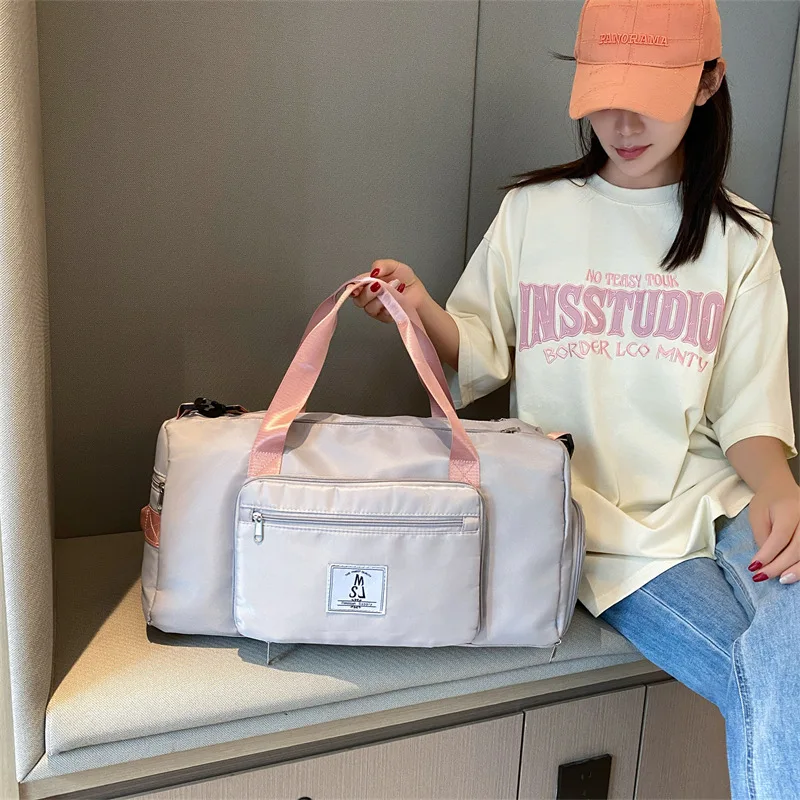 Foldable Travel Bag Light Casual Swimming Fitness Bag Dry and Wet Separation Independent Shoe Compartment Portable Sports Bag