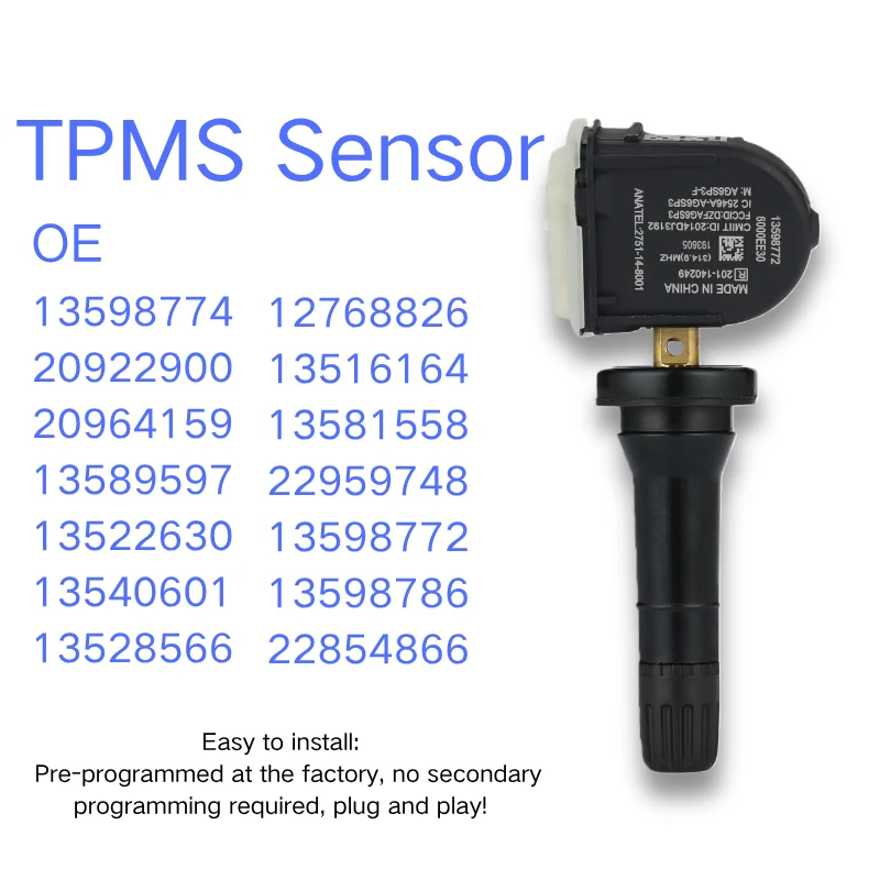 

4x OE 12768826 13516164 13528566 13540601 TPMS Sensor IP67 Waterproof -40°C to +125°C All-Weather for Buick Cadillac Chevy GMC