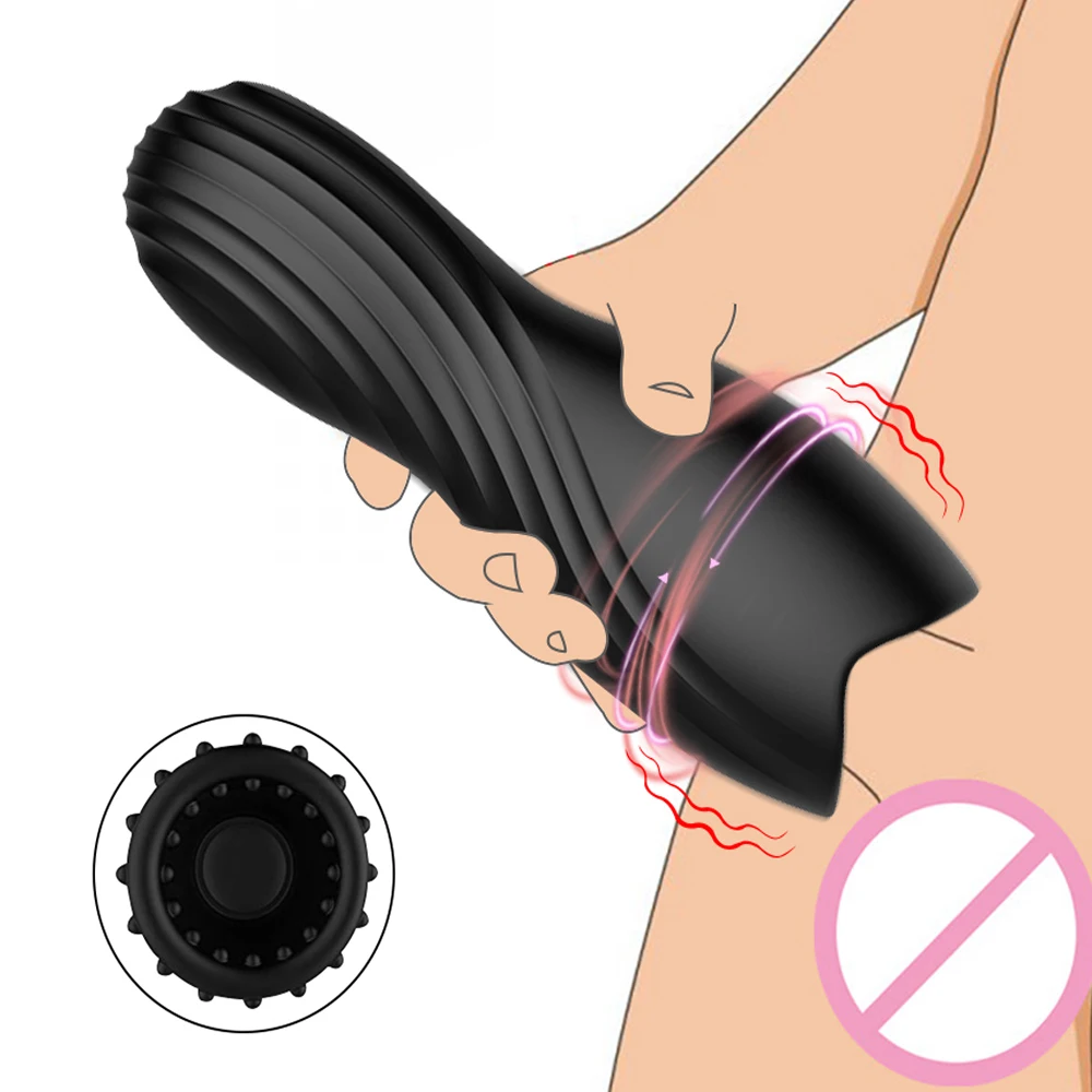 Male Glans Massager Penis Stimulator Delay Endurance Trainer Vibrator Oral Climax Male Masturbator Aircraft Cup Sex Toys for Men