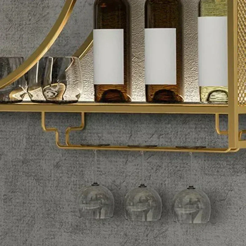 

Cabinet wall mounted wine rack, bottle bar rack, compatible with single mini black cup glass wine storage cabinet decoration