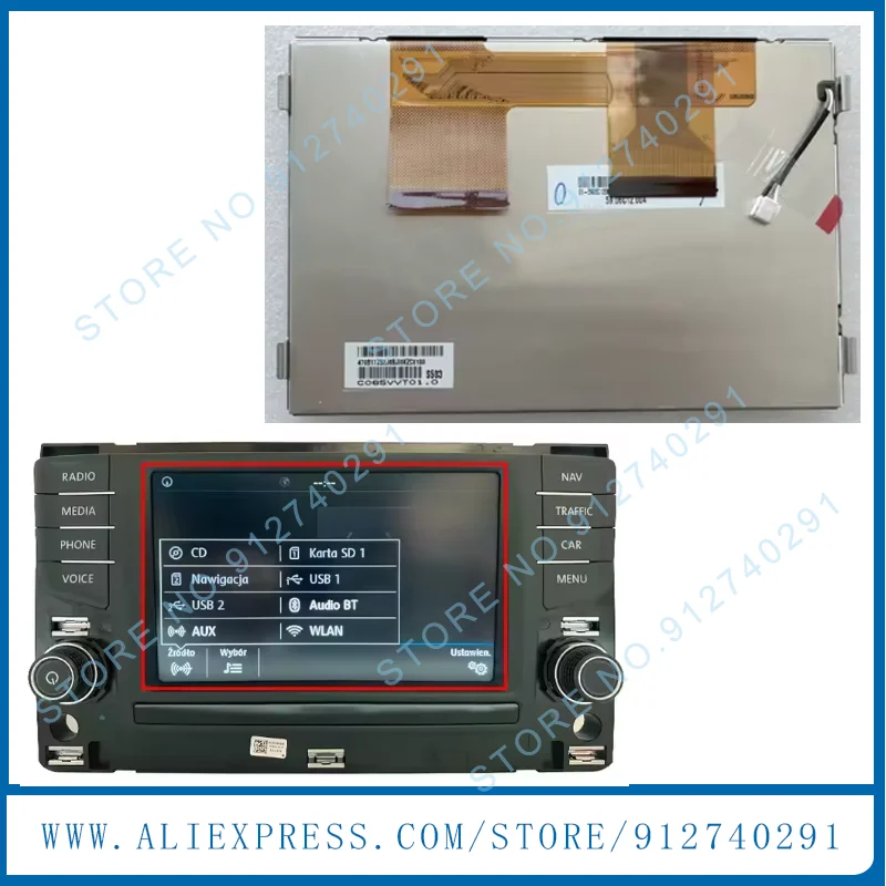 C065VVT01.0 C065VVT01 Original 6.5'' Inch C065VVT01.O LCD Display Screen For Volkswagen Polo 6R 6C0919603B Car Radio Navigation