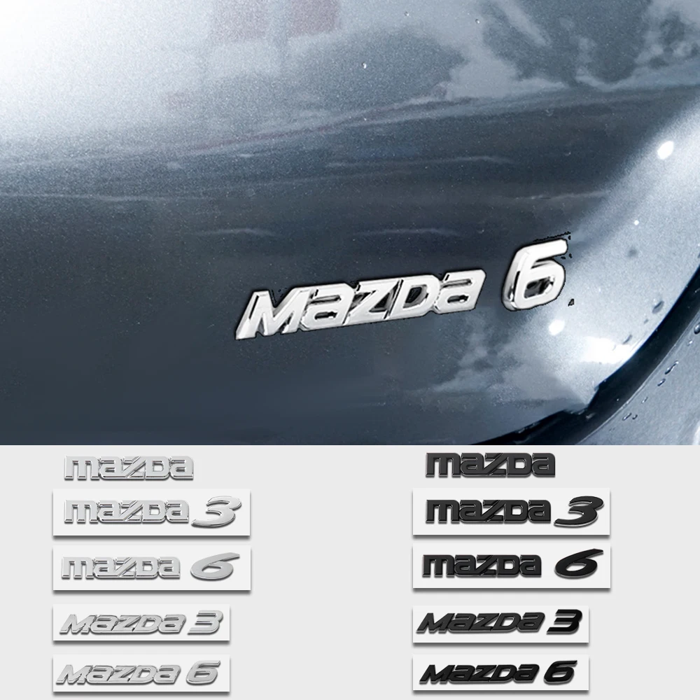 1PCS ABS Mazda 3 6 Badge Sticker Car Trunk Decoration Sticker for Mazda 3 Bk 6 Gh CX-5 CX30 MX-5 2 5 CX-3 GJ GL CX-8 MS Speed 6