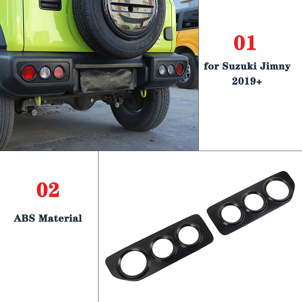 Fanale posteriore copertura della lampada decalcomania decorativa per Suzuki Jimny 2019 2020 2021 2022 2023 JB74 accessori esterni per auto ABS nero