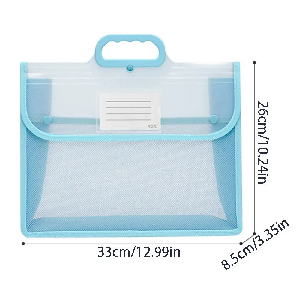 Multifunctional Test Paper Storage Bag Button Function Large Capacity Student Tote Bag Handheld Dustproof Stationery Organizer