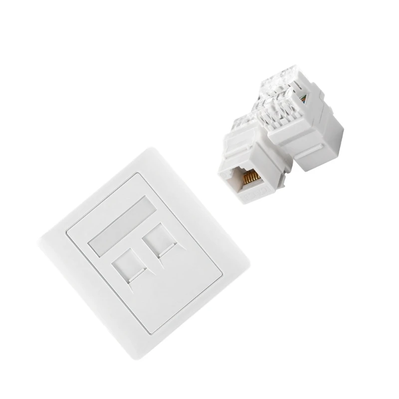 K0EA 86 Type Single Port RJ45 Wall Flat Face Plate Ethernet Networking Socket Panel