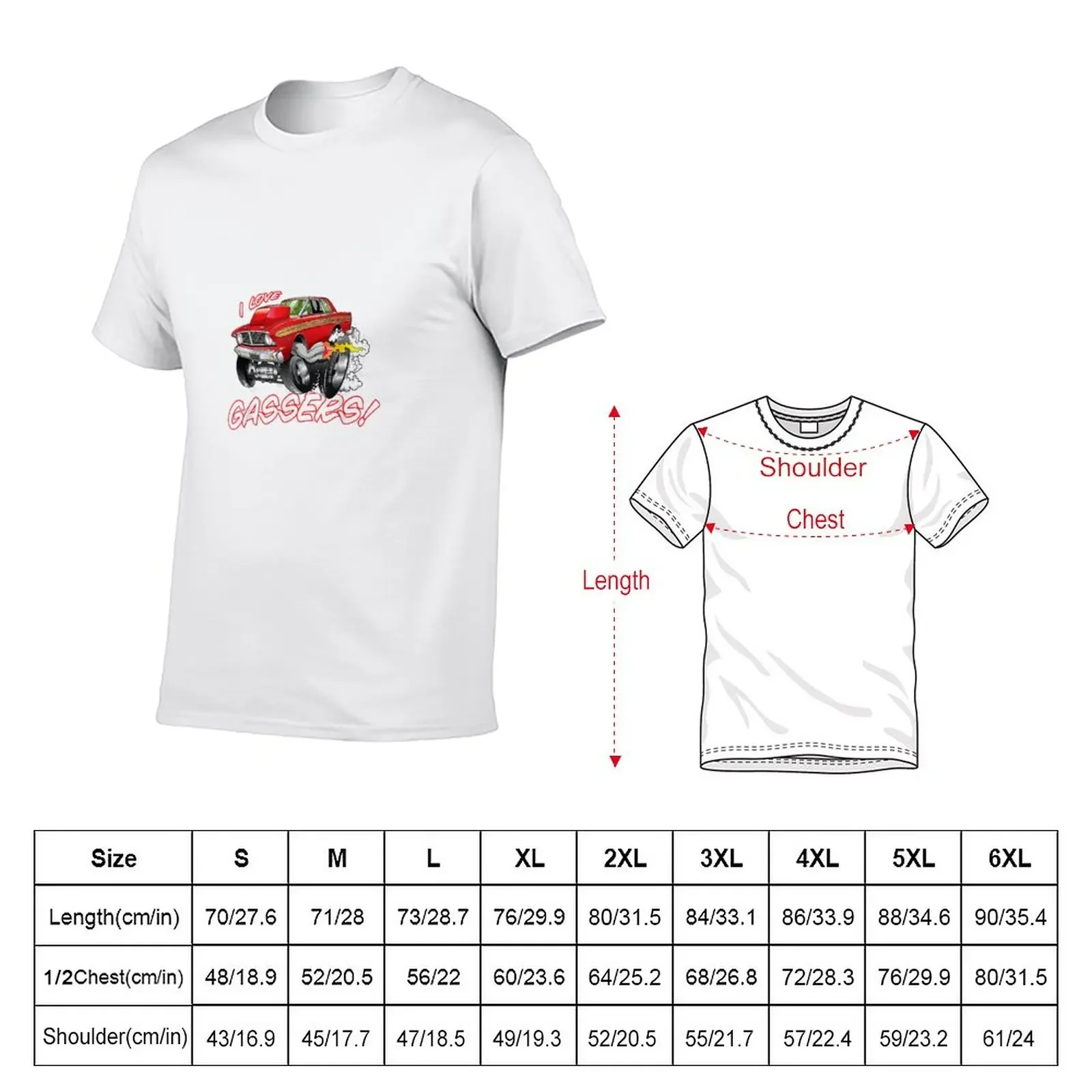 New I Love Gassers Street Rod Racing T-Shirt vintage t shirt aesthetic clothes mens clothing