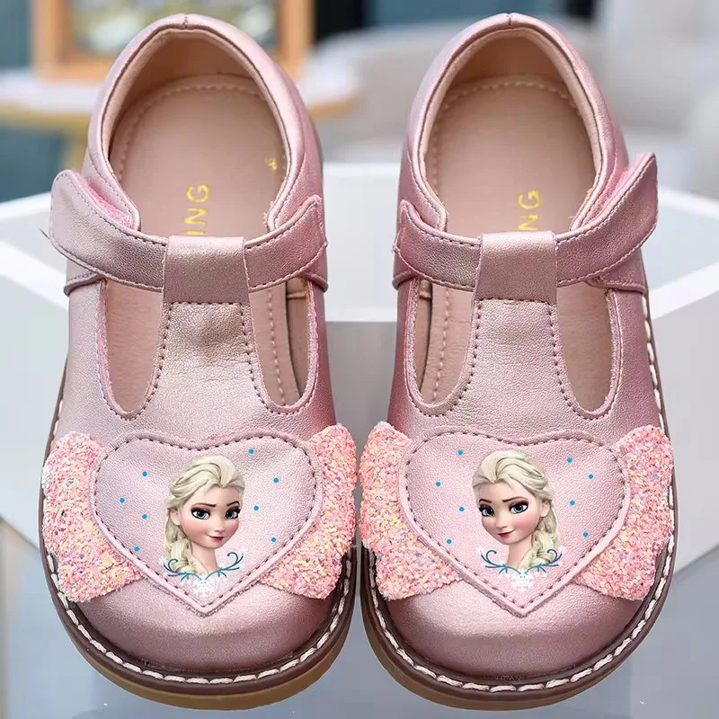 Scarpe in pelle per ragazze Disney scarpe da principessa Lolita scarpe con suola morbida primavera scarpe da bambina in pelle per bambini primavera