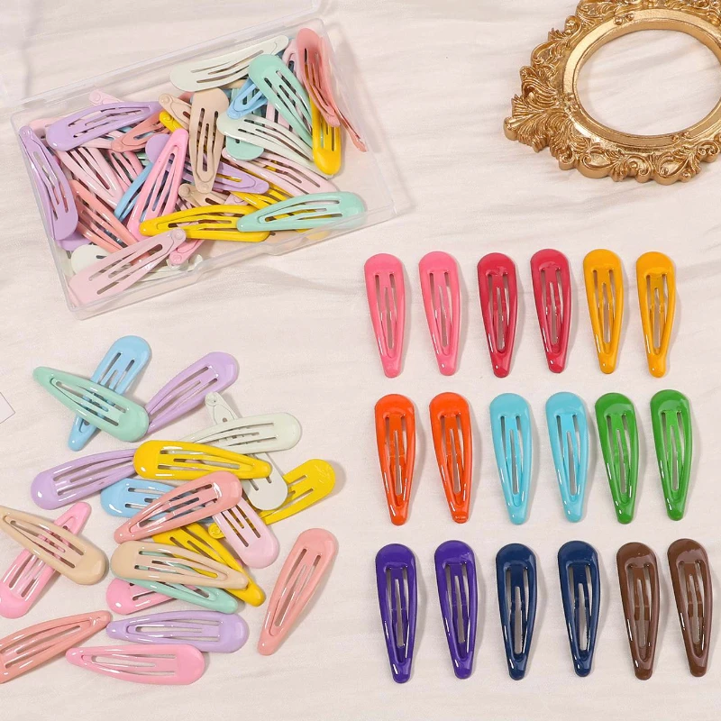 10/30Pcs/Set New Women Kids Cute Colorful Waterdrop Hairpin Sweet Hair Clips Barrettes Slid Clip Fashion Girls Hair Accessories