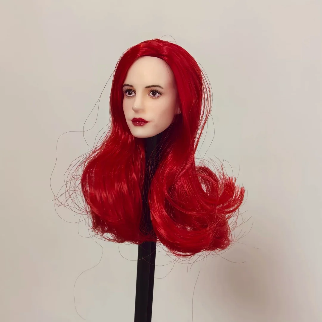 

1/6scale 1/6 Scale Pale Female Head Sculpture beauty Anime curls Red hair Expression For 12" Figure TBL Figure Mode Figure
