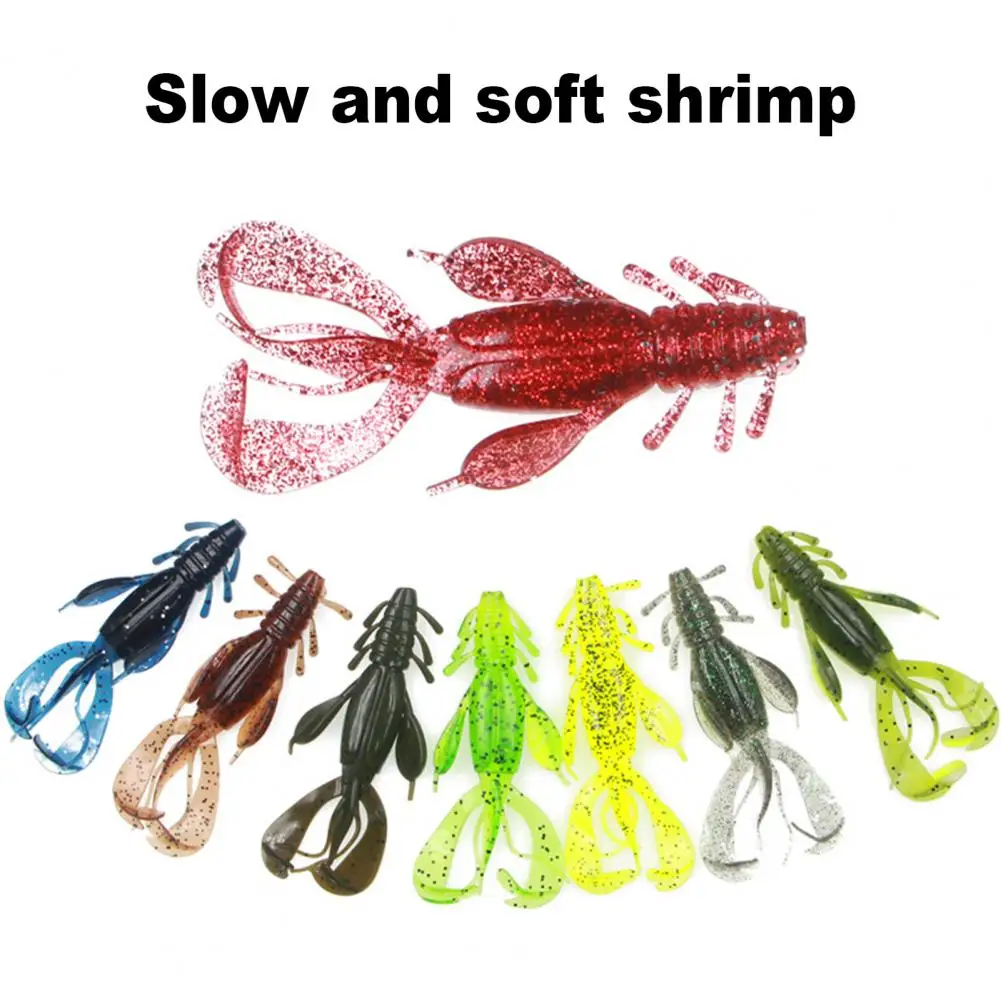 10cm/10g Shrimp Shaped Fishing Bait Angling Slow Sinking Artificial Lure Soft Worm Bait Outdoor Fishing Lure Shrimp Bait