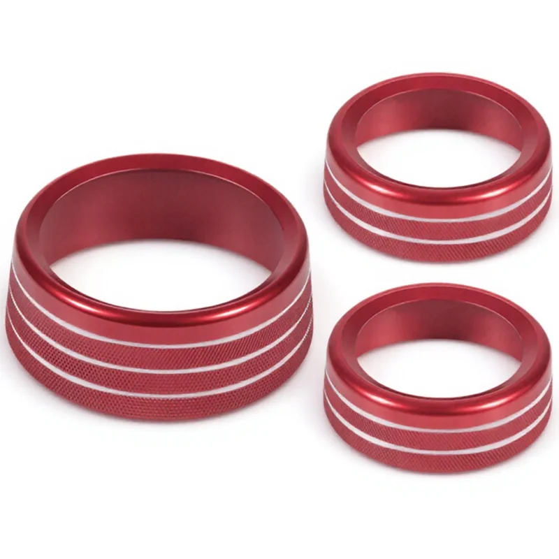 

3pcs Air Conditioning Button Cover Car Switch Knob Trim Durable Aluminum Alloy Universal Climate Control Ring Heater