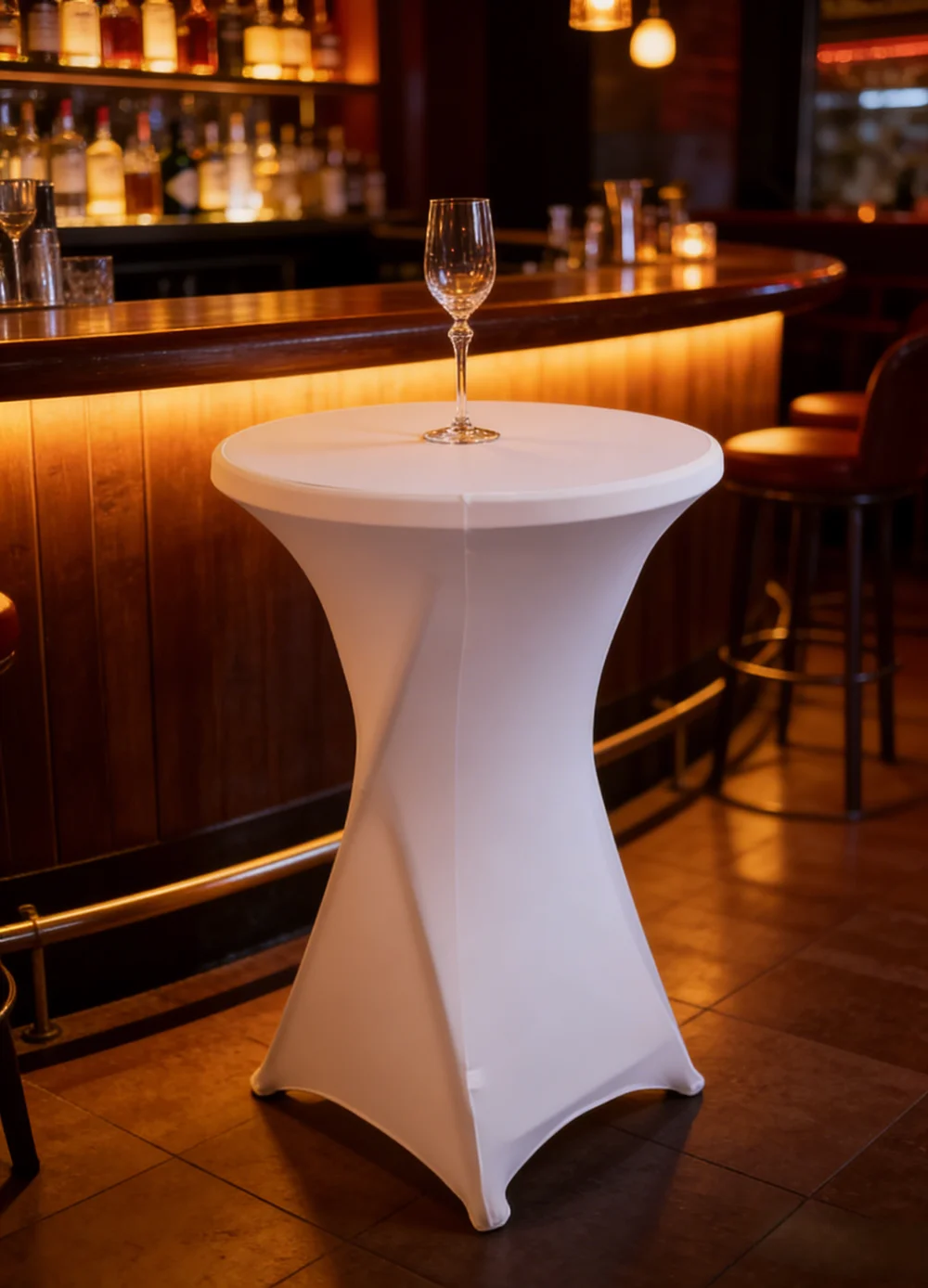 2 Pack 80cm Round Highboy Spandex Cocktail Table Covers White Black 32x43 Inch, Cocktail Table Spandex Covers, Fitted Stretch