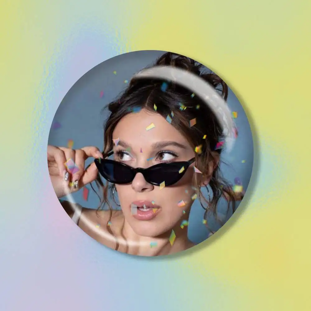 Millie Bobby Brown   Brooch Metal Decorative Brooch Pins for Backpack Clothes Jacket Accessories,Souvenir.