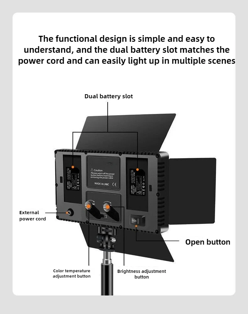Photography LED Video Light Panel Lighting Photo Studio Lamp Kit with Three color temperatures For Shoot Live Streaming Youbube