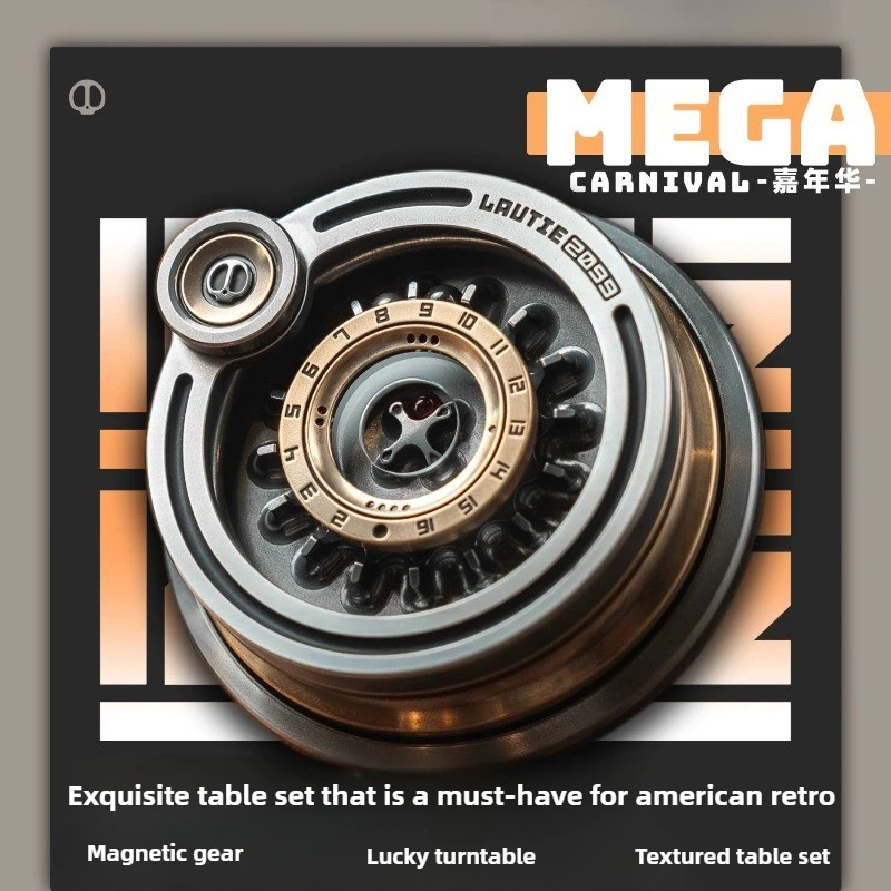 LAUTIE Carnival MAGE Magnetic Linkage Desktop Wheel EDC Mechanical Metal Fingertip Gyroscope Decompression Desktop Toy