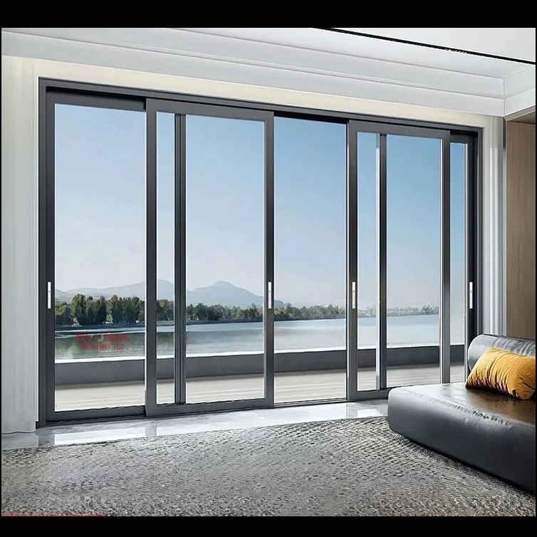 Large Residential Sliding Doors Soundproof Heat-insulating Glass Aluminum Waterproof Courtyard With Broken Bridge Sliding Door