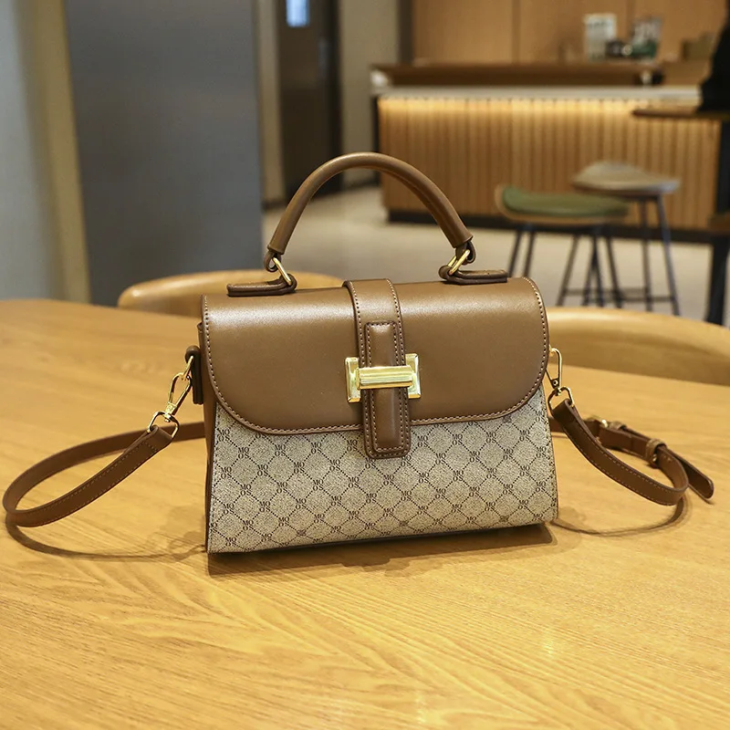 

Light Luxury Handbag 2024 New Women's Thousand Bird Lattice Shoulder Bag Fashion Cross-body Bag Senior Sense Tote Bag