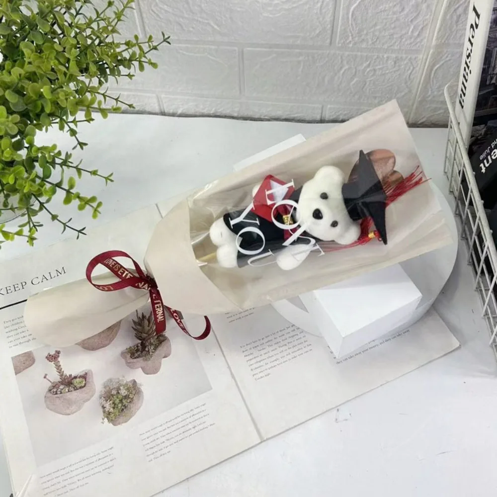 

New Maester Bear Bear Bouquet Sunflower Bouquet Decoration Animal Bouquet 36cm Cartoon Lovely Bear Teacher's Day