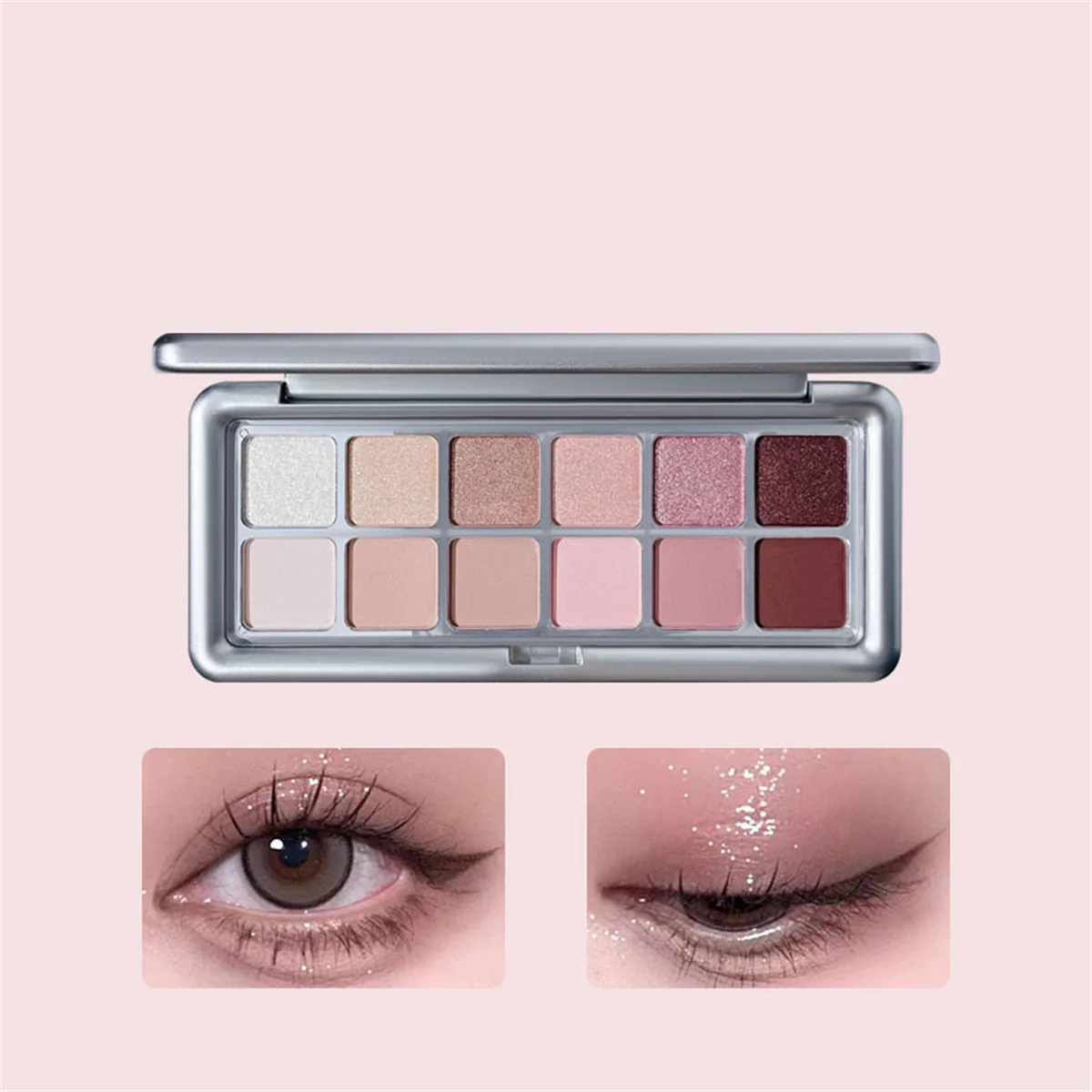 Piring Perona mata 12 warna Matte mutiara Eyeshadow gadis pemula Makeup Eyeshadow nampan