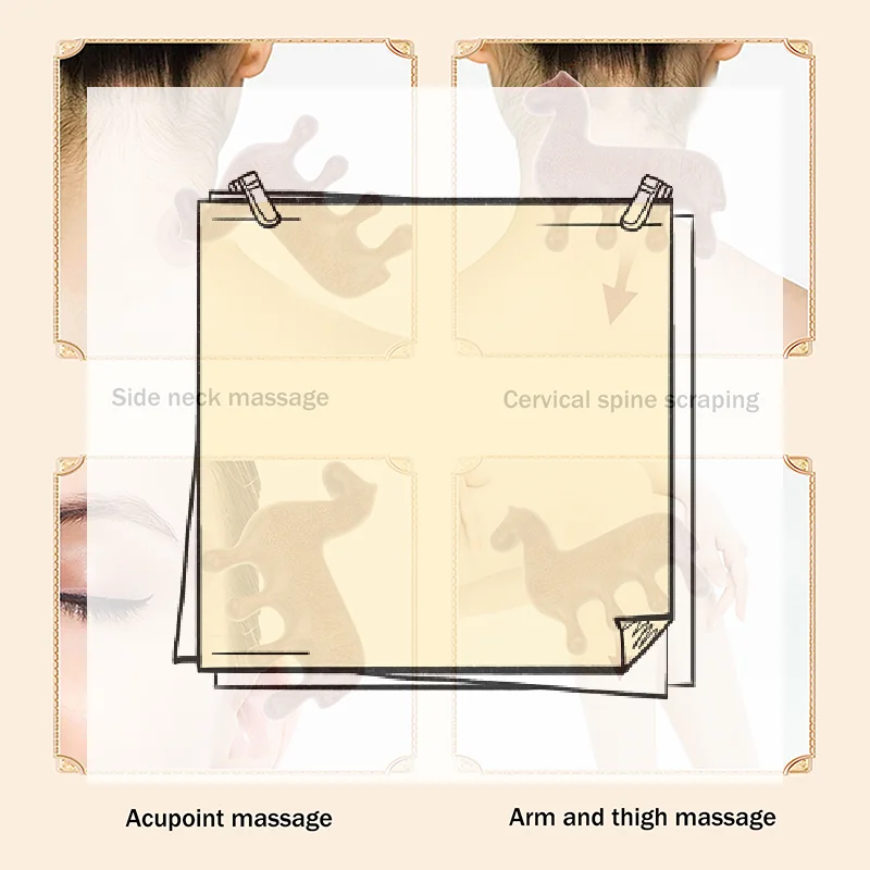 

Zodiac Horse Year Wooden Sandalwood Comb Four Teeth Scalp Relax Neck Body Meridian Massage Comb Anti-Static Smooth Hair Brush