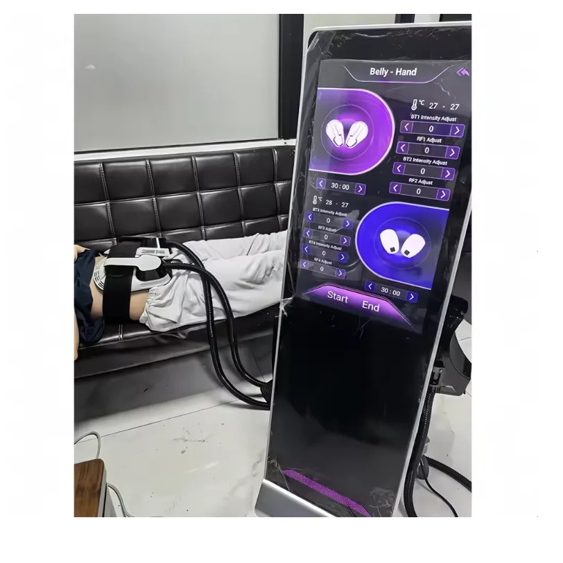 

4 in 1 body shaping and sculpting device phone controlled EMS muscle stimulator RF body slimming EMS stimulation ABS material