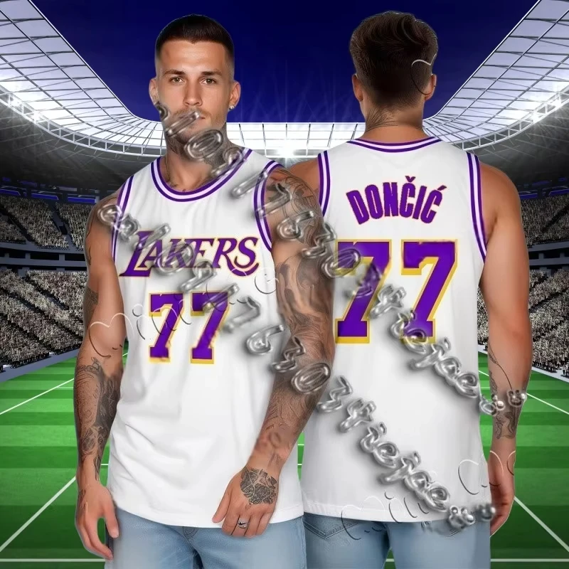 

Summer Retro Basketball Suit Quick Drying Breathable Casual Sports Shirt Fashionable 3D Printed Sleeveless Tshirt Children's Top