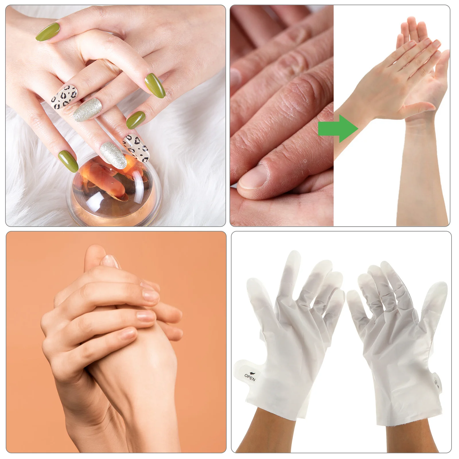 5 قطعة العناية بالأظافر أقنعة اليد الطبيعية التقشير ترطيب قفازات تبييض مزيل الجلد الميت لينة مغذية حامي اليد
