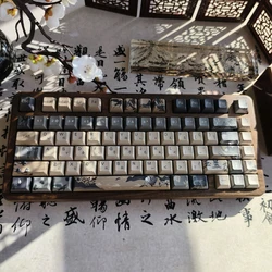142 Keys Magnolia Flower Keycaps Set  KCA/Cherry Profille Keycap PBT Dye Sub Keycap For Mechanical Keyboard ISO Enter