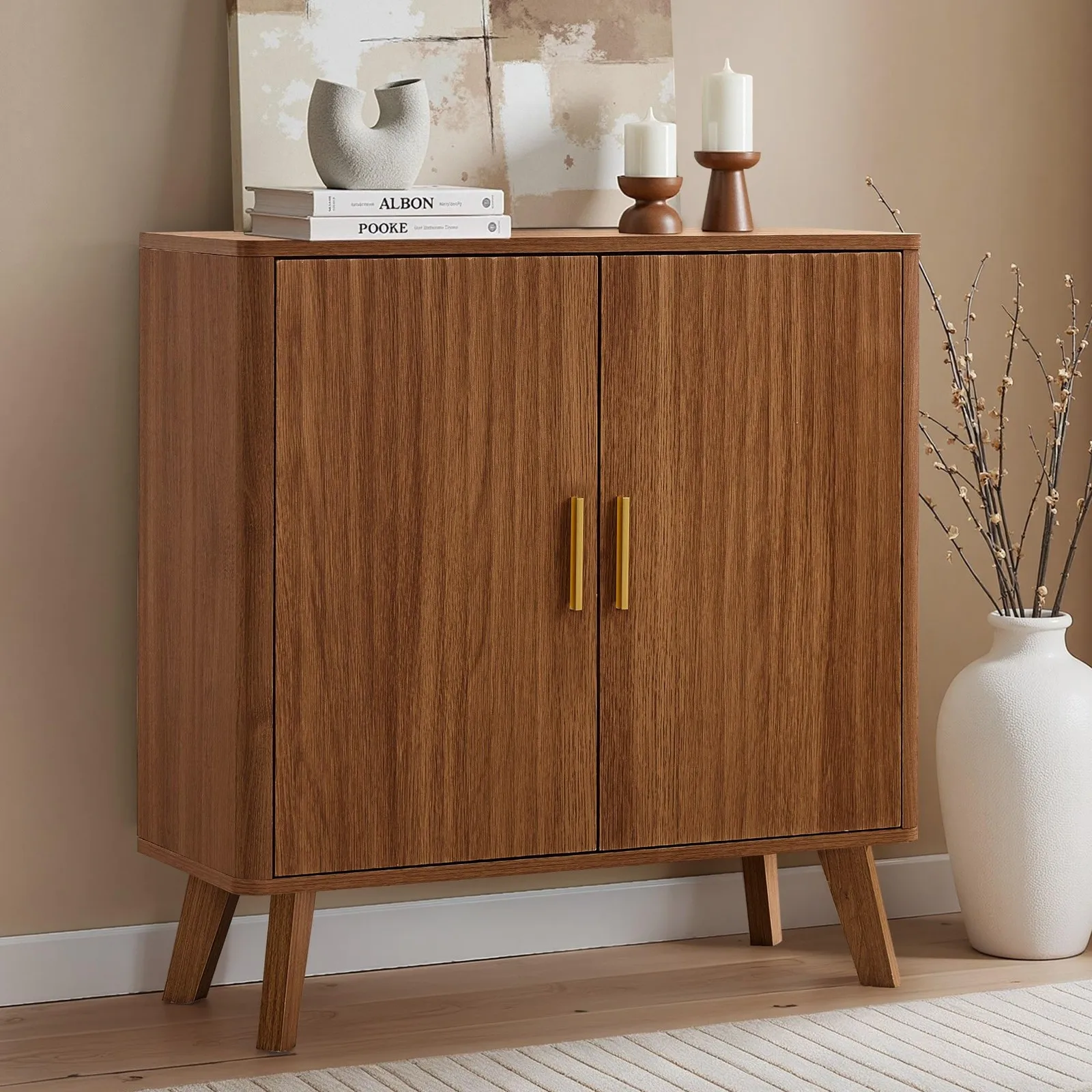 

Sideboard Buffet Cabinet with Storage Fluted Accent Cabinet with Shelf