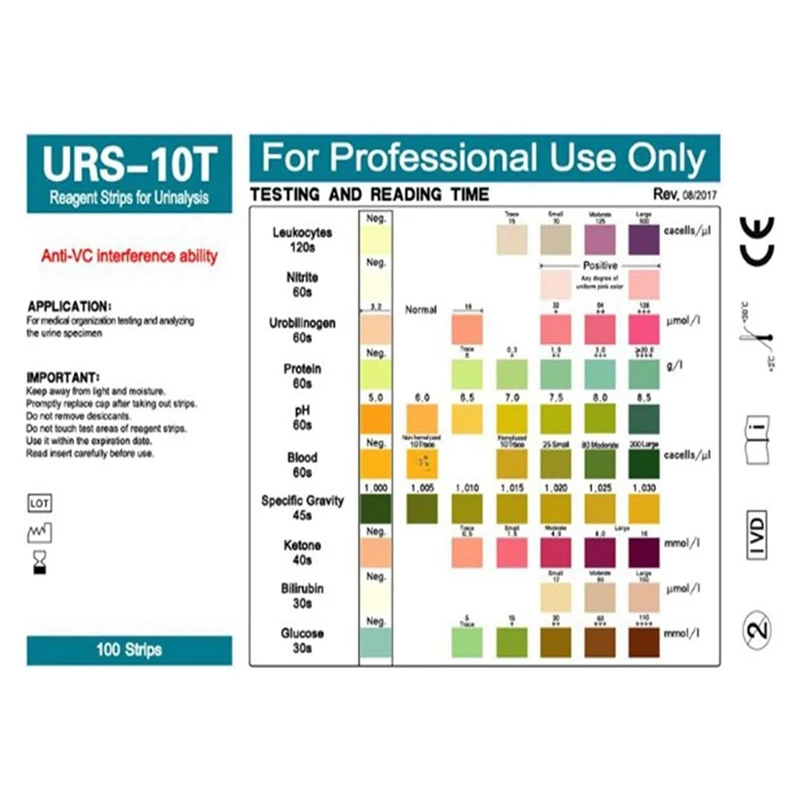 Tira de prueba de azúcar en la orina, 100 hojas, Analizador de proteína en la sangre oculta en las heces, papel de prueba de rutina de orina
