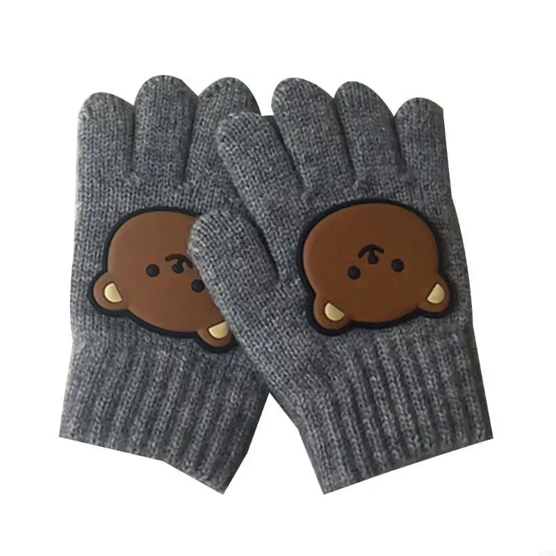

63HE Knitted Gloves Infant Mittens Breathable Kids Full Finger Mitten Birthday Gift