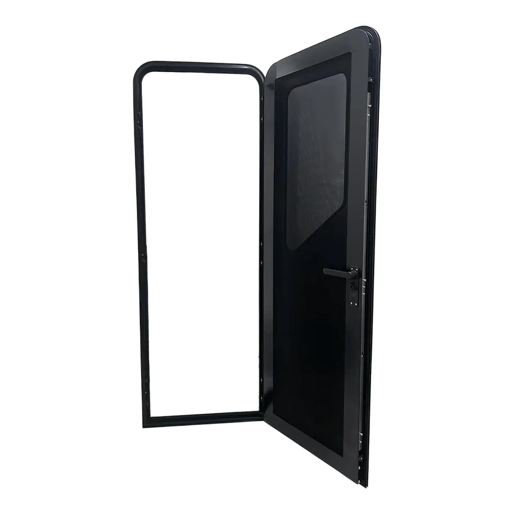 

Popular Aluminum Alloy Camper Trailer Door for RV Self Drive Travel Black/White Color 1750x622mm Custom Sizes