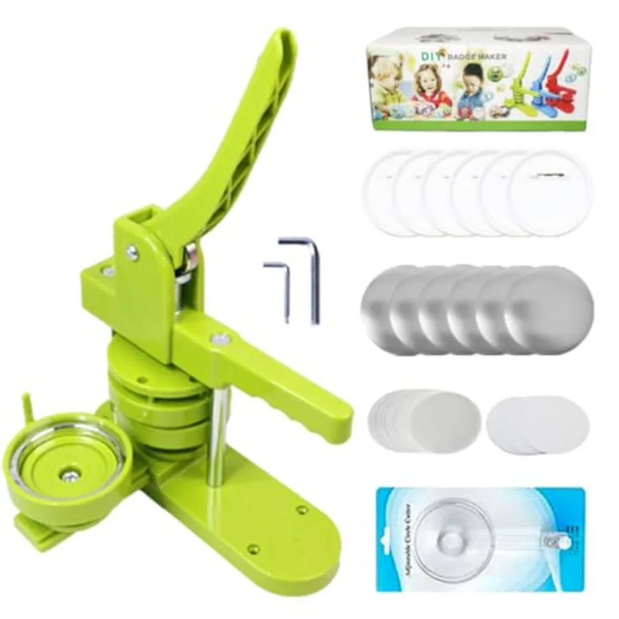 

Button Maker Machine Multiple-Sizes DIY Pin Button Maker Machine Kit with Interchangeable Button-ModelsandFree Button PartsandC