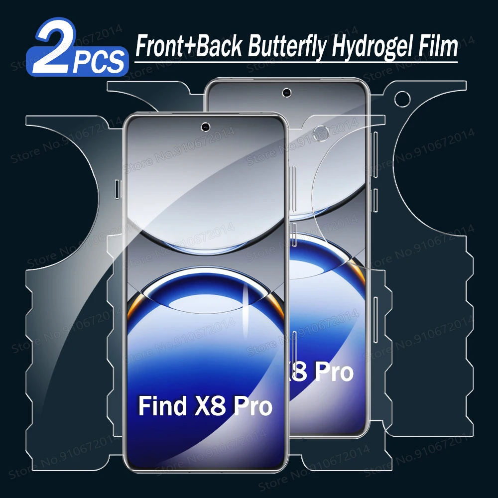 Protecteur d'cran pour OPPO Find X8 Pro X7 Ultra X6 X5 X3 Pro, 2 pices, Film Hydrogel papillon pour OPPO Reno 12 11 Pro