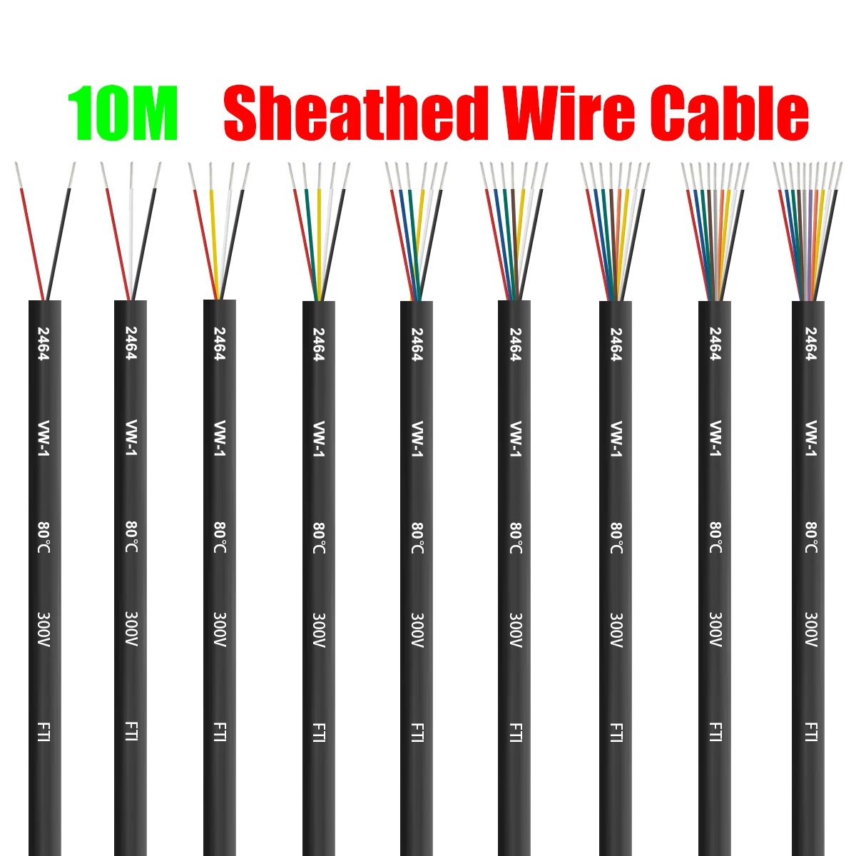 10M UL2464 Sheathed Wire Cable Electronic Speaker Audio Wire 2 3 4 5 6 7 8 Cores USB Extension Cable For LED Light Speakers