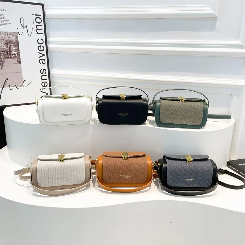

High end luxury retro box bag for women 2026 new niche color collision single shoulder crossbody bag commuting small square bag