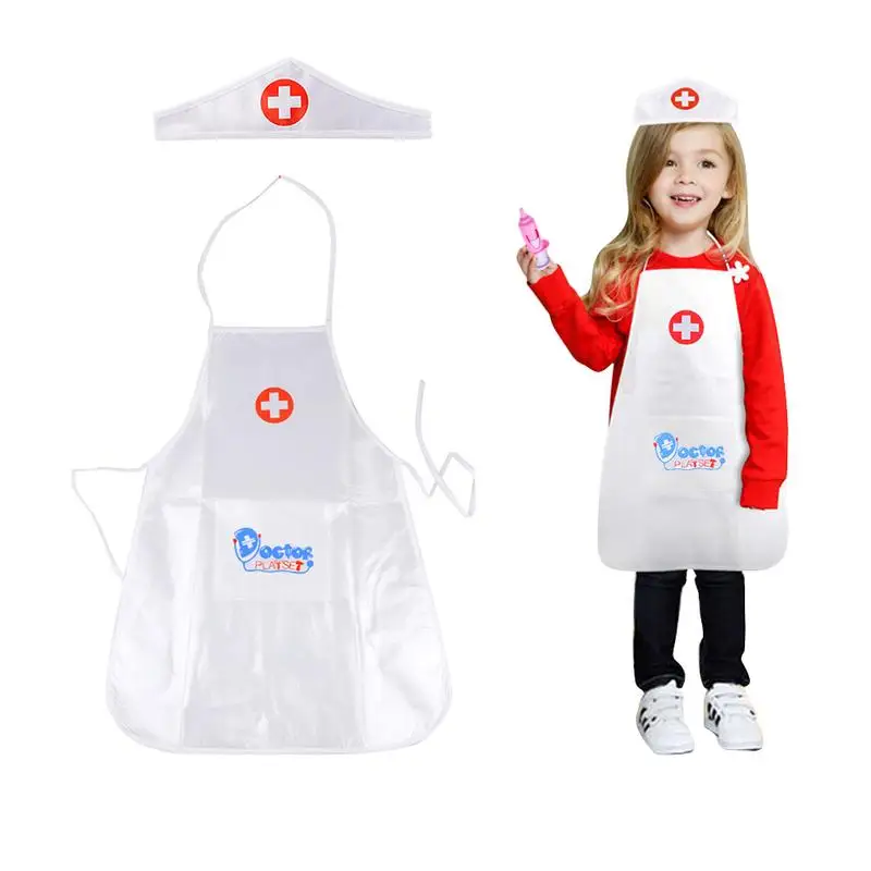 2pcs Doctor's Toys For Children Pretend Play Nurse Doctor Cloth Doctor Nurse Role Play Costume For Kids Gift for 3-11 years old