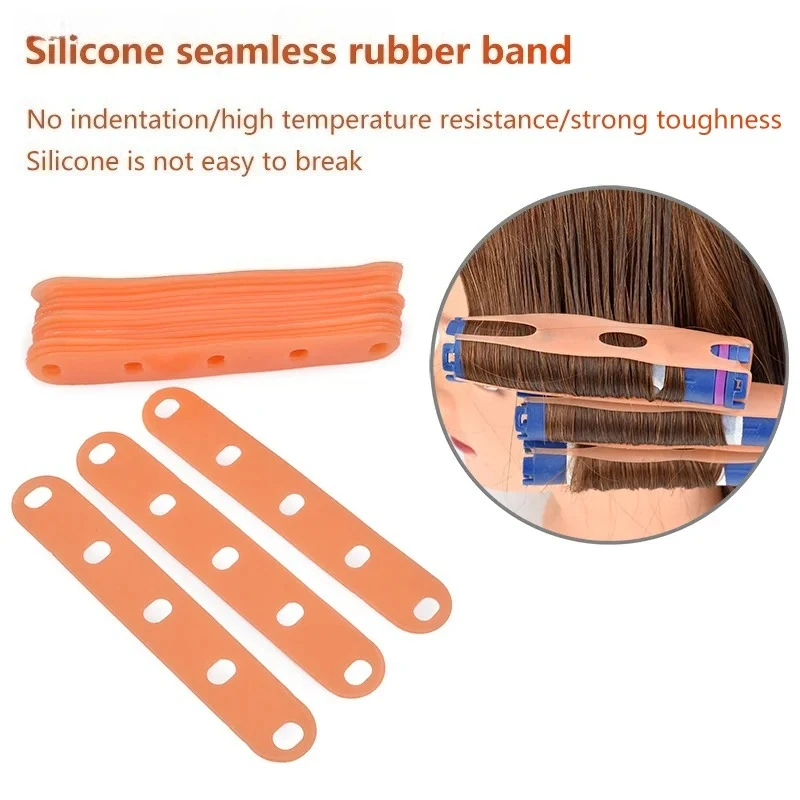 1 Bag Barber Shop Perm Band Hair Perm Rods Hair Rollers Cold Wave Rods With Elastic Rubber Band Professional Hair Styling Tools