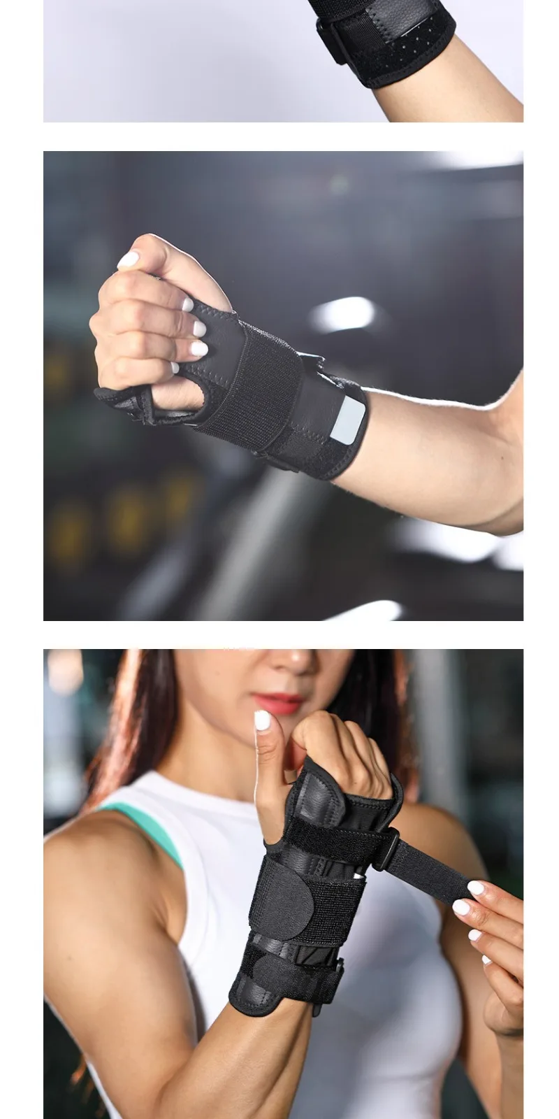 Wrist Brace Adjustable Wrist Support Brace with Metal Splints Hand Support for Wrist Pain Sprain Fit both Hands Unisex