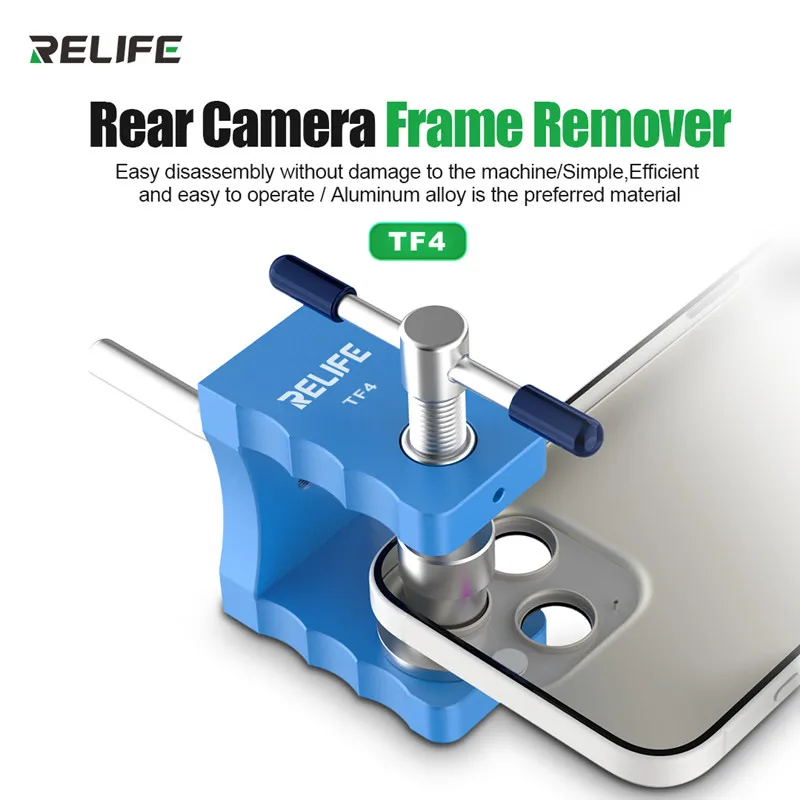 RELIFE TF4 Rear Camera Frame Remover for Mobile Phone Maintenance Aluminum Alloy Precise Frame Rear Cover Glass Removal  Fixture