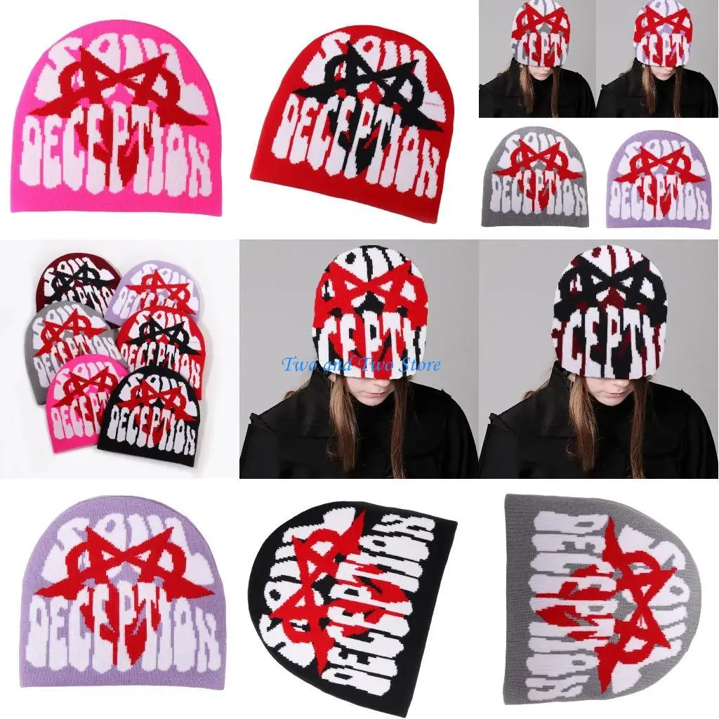 

HX6F Winter Knitted Hat for Teen Windproof Handmade Cold Weather Skiing Riding Hat