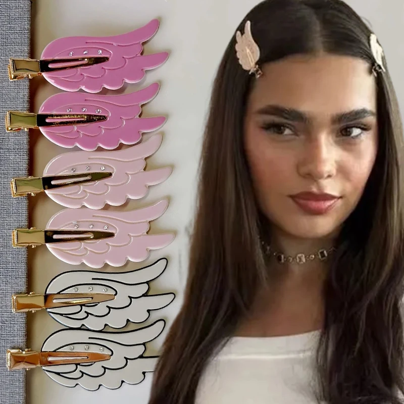 1/2pcs Cute Wings Hairpin Fun Hairpin Traceless Hairpin Dopamine Cosmetic Clip Side Broken Hair Bangs Clip Hair Accessories