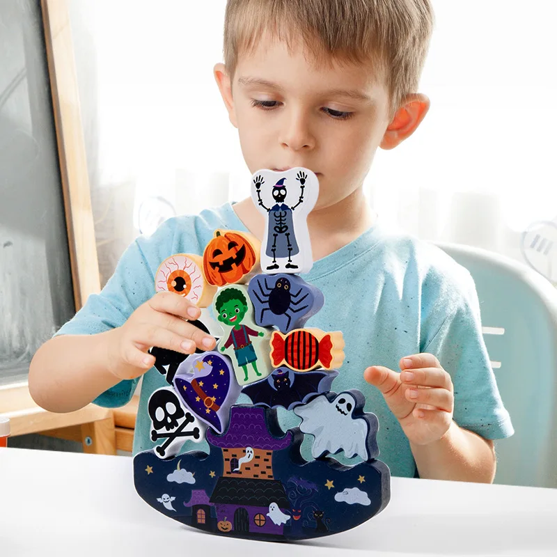 مكعبات بناء عيد الميلاد، ألغاز ممتعة للأطفال بعمر 3-6 سنوات، موضوع الهالوين، جزيئات كبيرة، حدود متقاطعة عالية