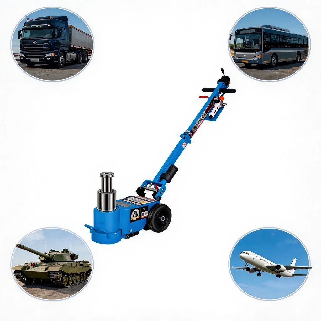 

20/40/80ton 3 Cylinders Hydraulic Air Floor Jack Folded Handle Truck Repair Tools Pneumatic Metal