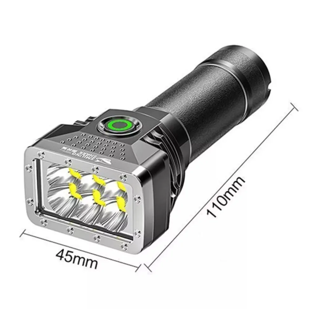 Przenośna, mocna latarka LED, 4 tryby, 6 diod LED, super jasna latarka, duża moc, awaryjna lampa kempingowa