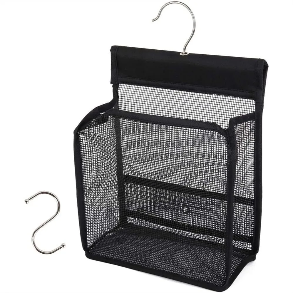 

Hanging Mesh Shower Caddy for Bathroom Storage with Hooks for Dorm, Gym, Travel