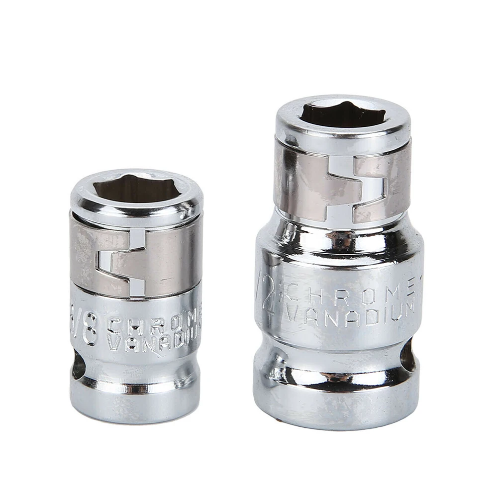 2 Pack 3/8 in and 1/2 in Drive to 10mm Hex Bit Holder Adapters Compatible with Chrome Vanadium Ratchet Mechanisms